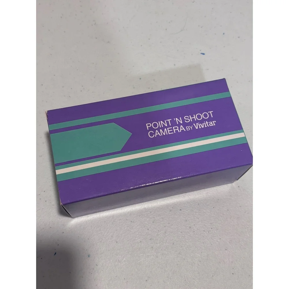 Vintage 1987 Vivitar Point N Shoot 110 Film Camera Purple Teal Avon Boxed Set